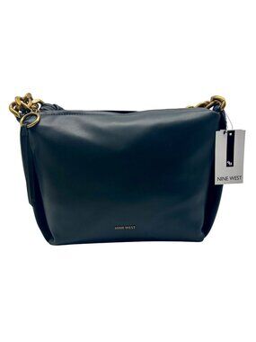 Nine West Gwynne Large Black Faux Leather Hobo